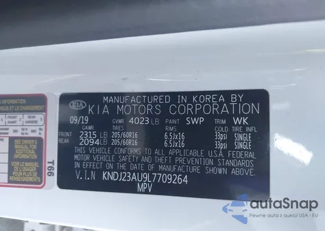 2020 Kia Soul Lx из США, поврежденный, VIN KNDJ23AU9L7709264